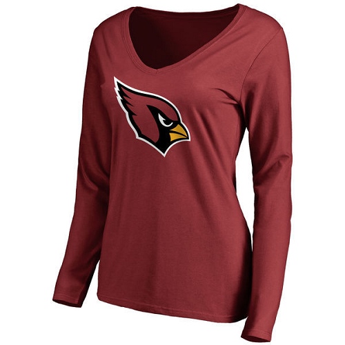 NFL Women's Arizona Cardinals Black Primary Team Logo Slim Fit Long Sleeve T-Shirt